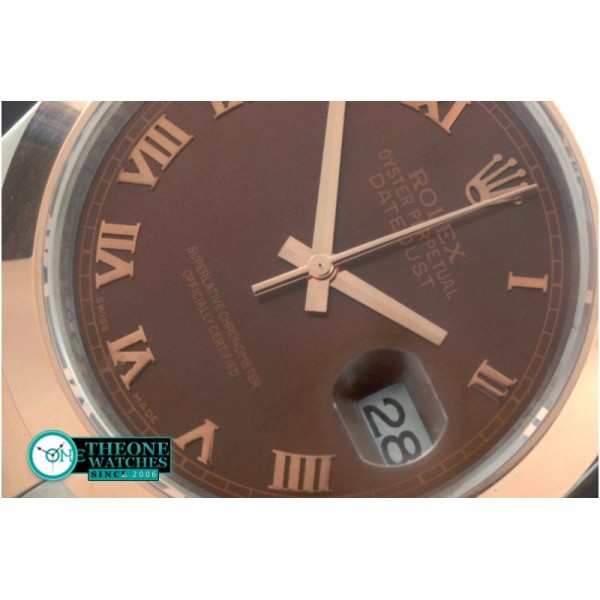 Rolex - SS/RG Oyster Brown Roman Asian Eta 2836-2