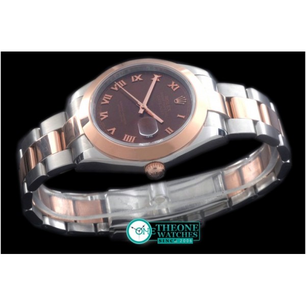 Rolex - SS/RG Oyster Brown Roman Asian Eta 2836-2