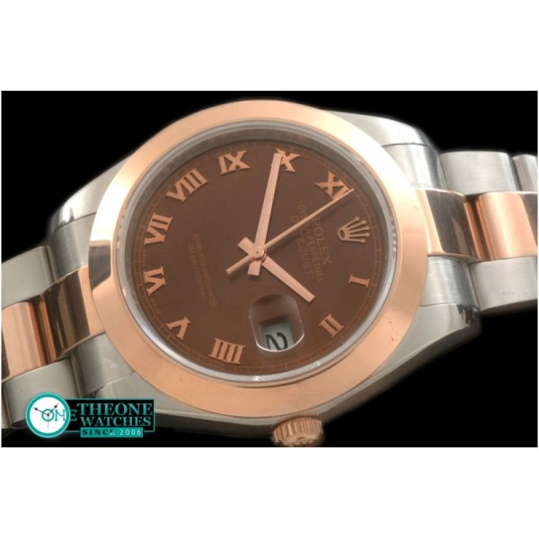 Rolex - SS/RG Oyster Brown Roman Asian Eta 2836-2