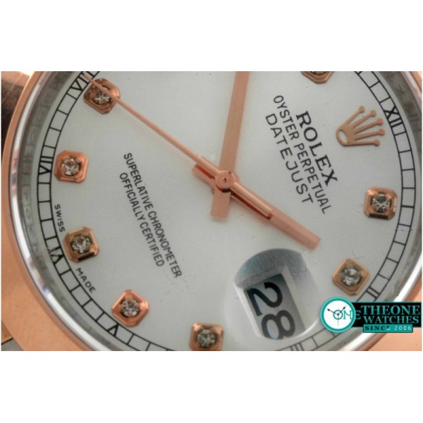 Rolex - SS/RG Oyster White Diam Asian Eta 2836-2