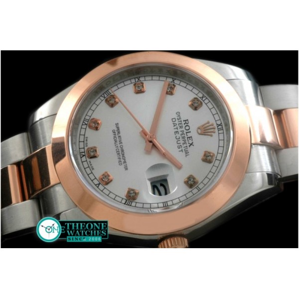 Rolex - SS/RG Oyster White Diam Asian Eta 2836-2