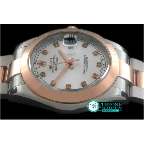 Rolex - SS/RG Oyster White Diam Asian Eta 2836-2