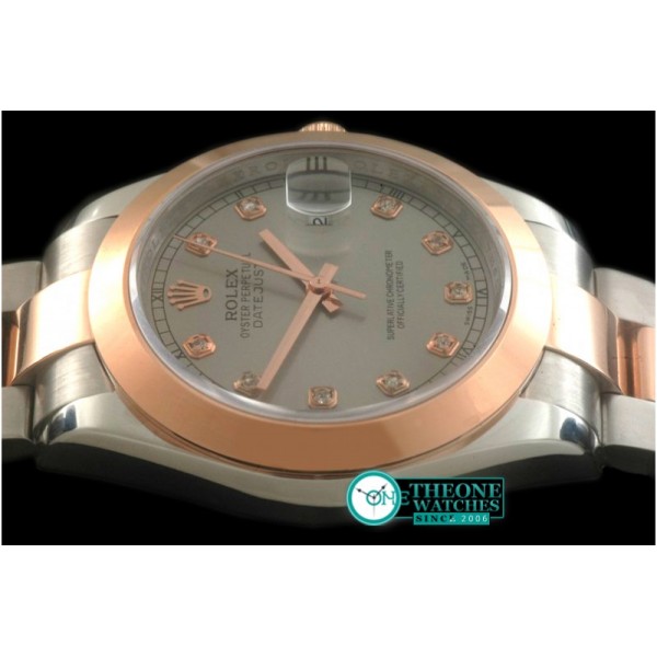 Rolex - SS/RG Oyster Grey Diam Asian Eta 2836-2