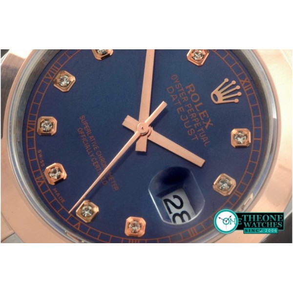 Rolex - SS/RG Oyster Blue Diam Asian Eta 2836-2