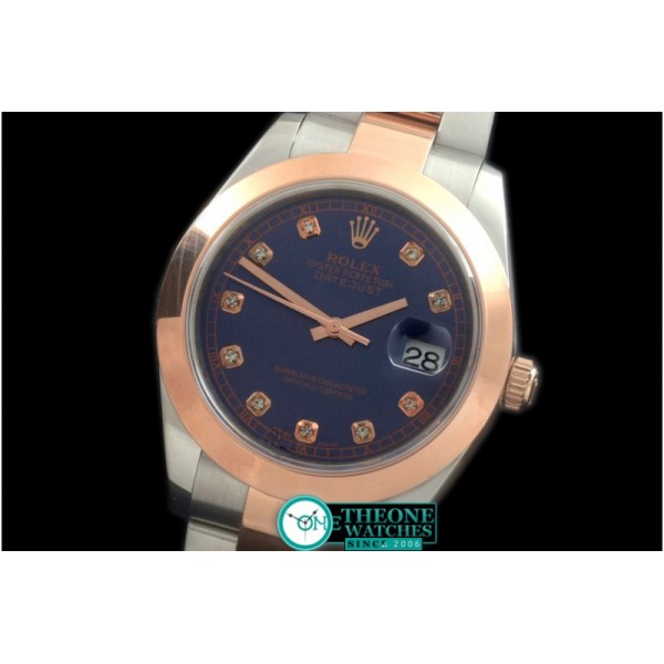 Rolex - SS/RG Oyster Blue Diam Asian Eta 2836-2