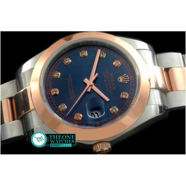 Rolex - SS/RG Oyster Blue Diam Asian Eta 2836-2
