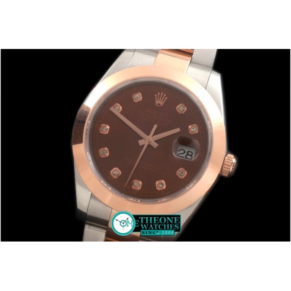 Rolex - SS/RG Oyster Brown Diam Asian Eta 2836-2