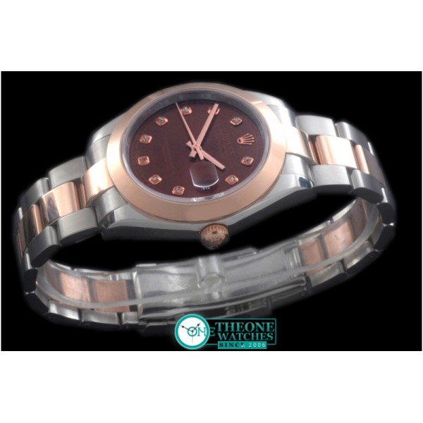 Rolex - SS/RG Oyster Brown Diam Asian Eta 2836-2