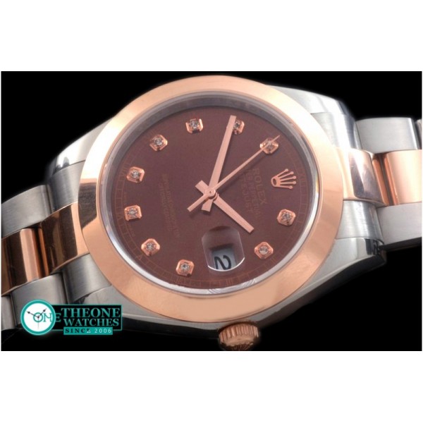 Rolex - SS/RG Oyster Brown Diam Asian Eta 2836-2