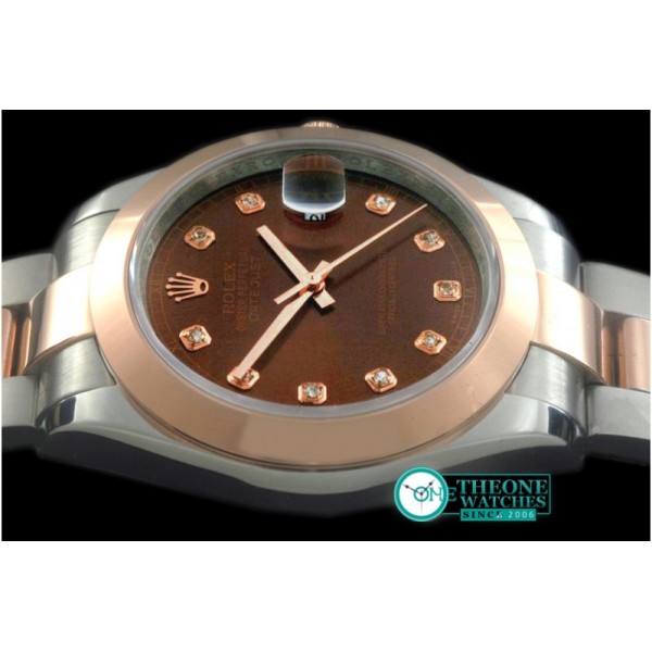 Rolex - SS/RG Oyster Brown Diam Asian Eta 2836-2