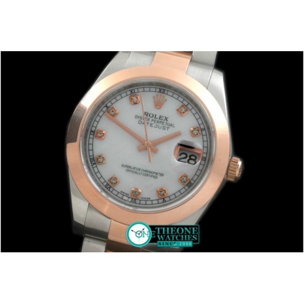 Rolex - SS/RG Oyster M-White Diam Asian Eta 2836-2