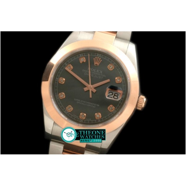 Rolex - SS/RG Oyster M-Black Diam Asian Eta 2836-2