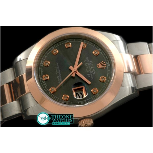 Rolex - SS/RG Oyster M-Black Diam Asian Eta 2836-2