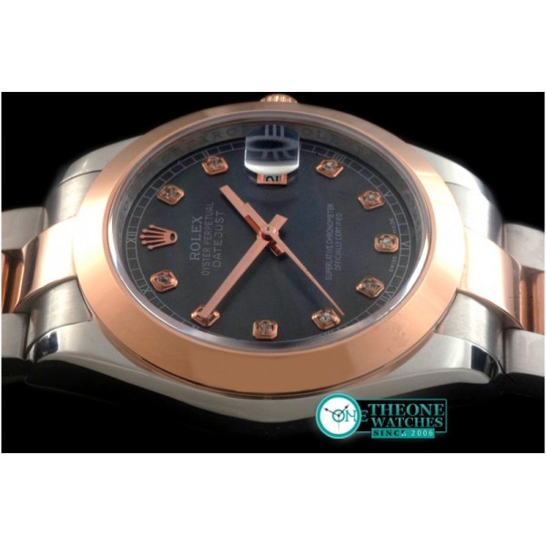 Rolex - SS/RG Oyster M-Black Diam Asian Eta 2836-2