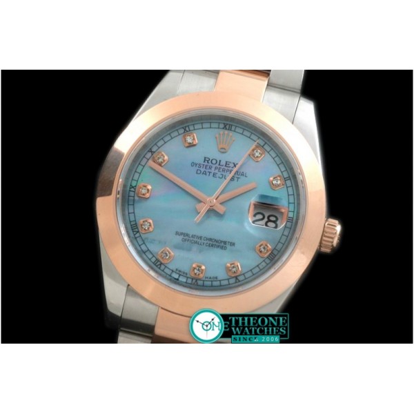 Rolex - SS/RG Oyster M-Blue Diam Asian Eta 2836-2