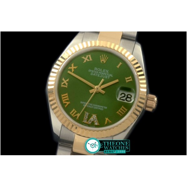 Rolex -  SS/YG Oyster Green Roman Asia 2836