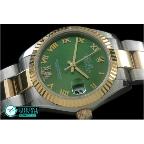 Rolex -  SS/YG Oyster Green Roman Asia 2836