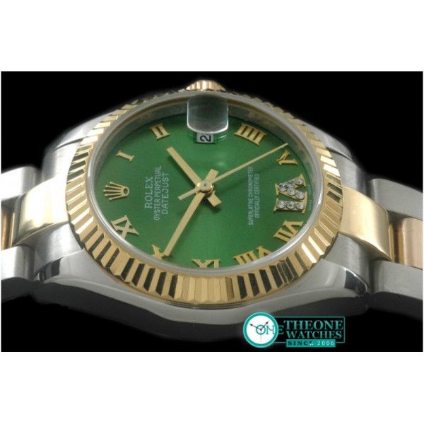 Rolex -  SS/YG Oyster Green Roman Asia 2836