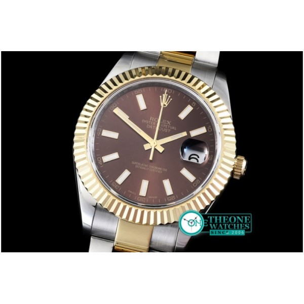Rolex - SS/YG Oyster Brown Stk Asian 2813