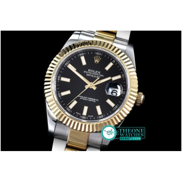Rolex - SS/YG Oyster Blk Stk Asian 2813