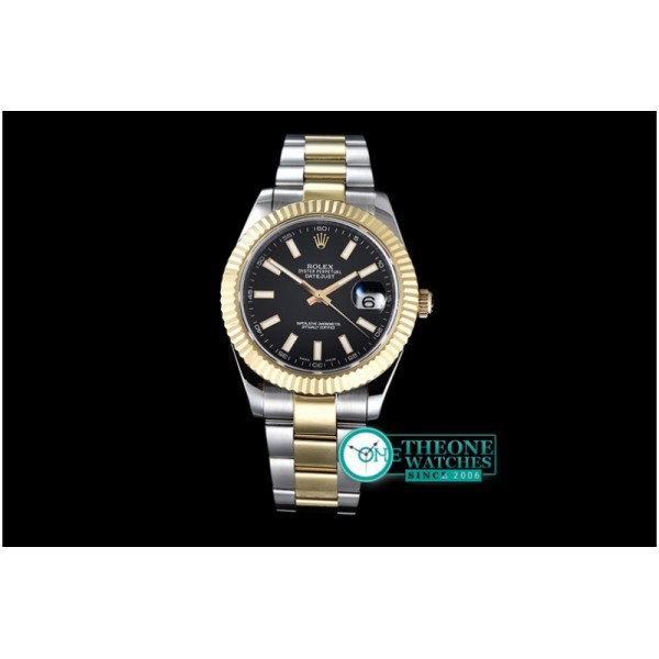 Rolex - SS/YG Oyster Blk Stk Asian 2813