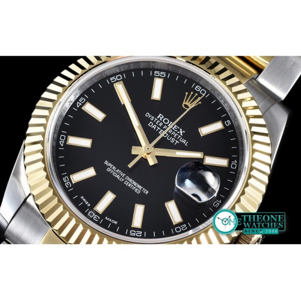 Rolex - SS/YG Oyster Blk Stk Asian 2813