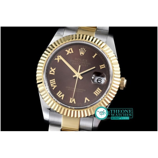 Rolex - SS/YG Oyster Brown Roman Asian 2813