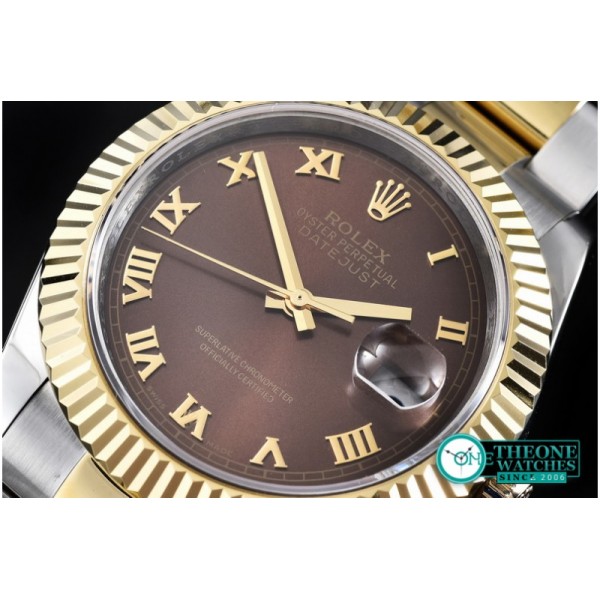 Rolex - SS/YG Oyster Brown Roman Asian 2813