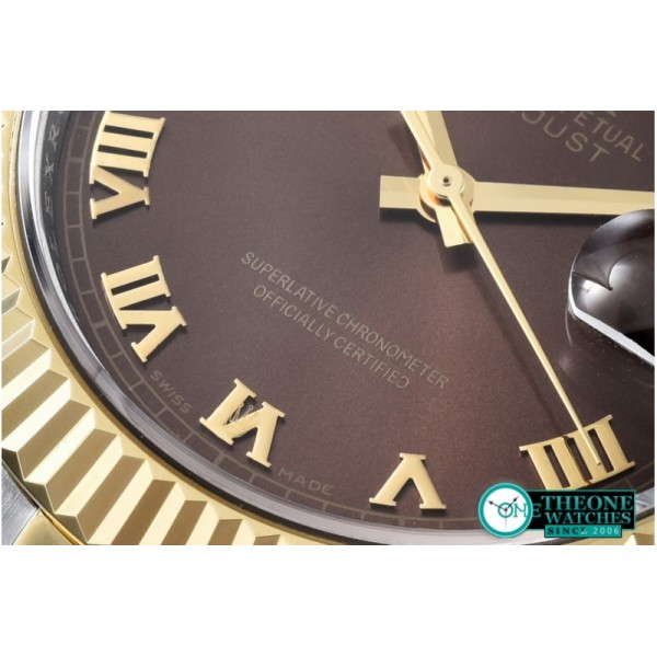 Rolex - SS/YG Oyster Brown Roman Asian 2813