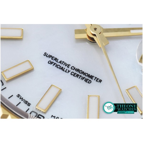 Rolex - SS/YG Oyster M-White Stk Asian Eta 2836-2