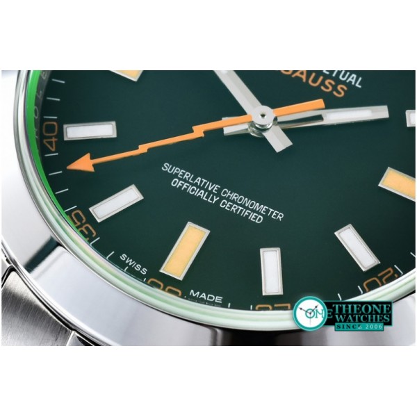 Rolex  - Milguass SS Black JF (Green Sapp) Asia 3131