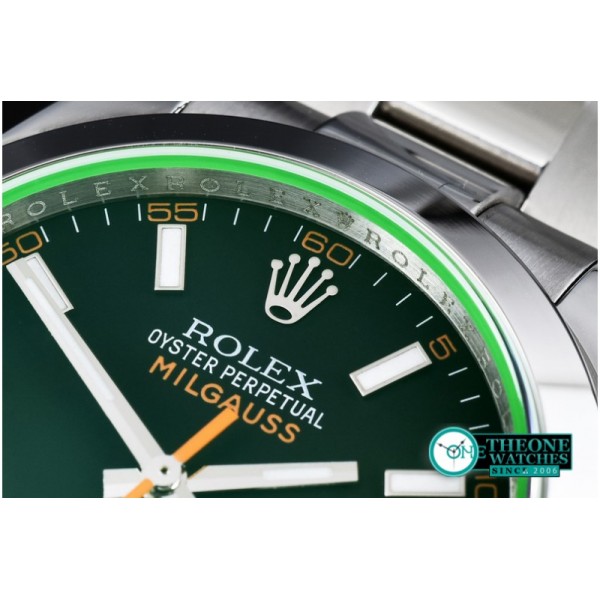 Rolex  - Milguass SS Black JF (Green Sapp) Asia 3131