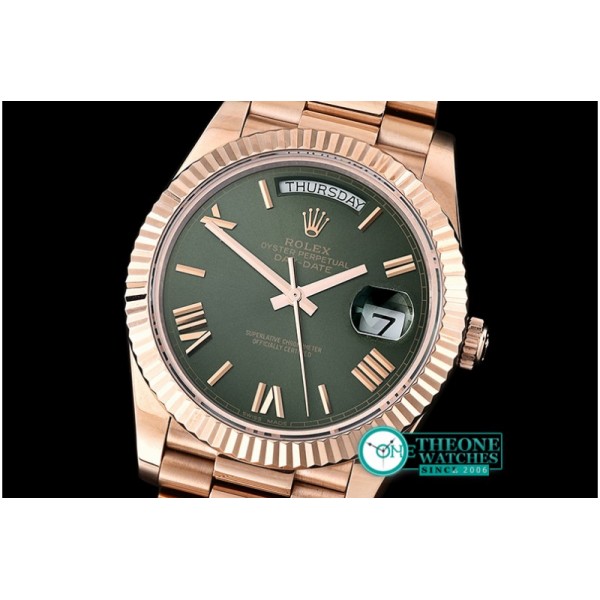 Rolex - DayDate 228206 RG/RG Green Roman BP Swiss 2836