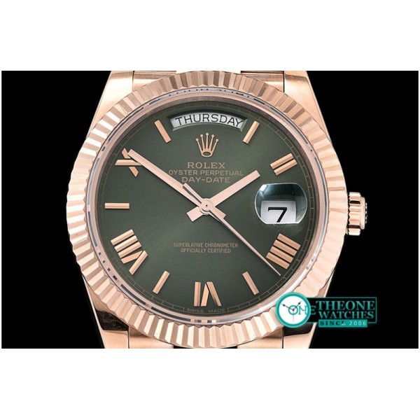 Rolex - DayDate 228206 RG/RG Green Roman BP Swiss 2836