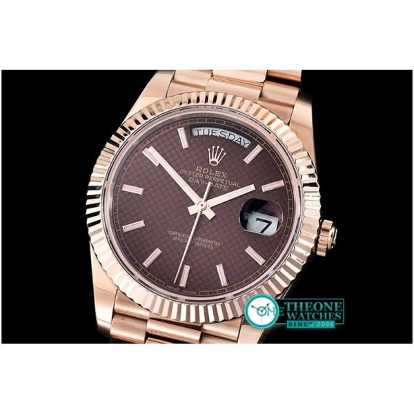 Rolex - DayDate 228206 RG/RG Brown Stick BP Swiss 2836