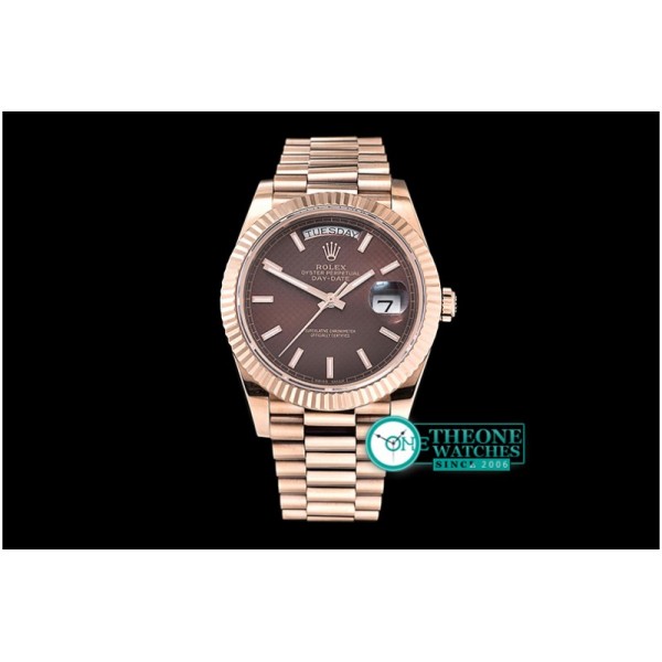 Rolex - DayDate 228206 RG/RG Brown Stick BP Swiss 2836