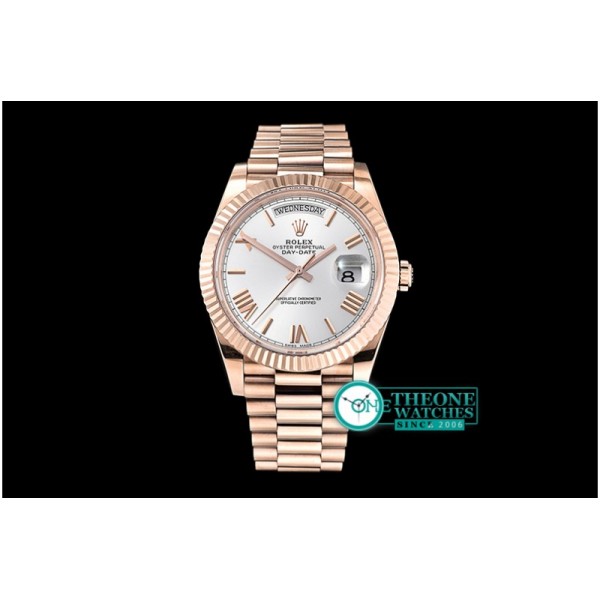 Rolex - DayDate 228206 RG/RG White Roman BP Swiss 2836